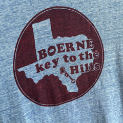 1970s Thin Boerne Key To The Hills, Texas Tourist T-Shirt (Collectible)