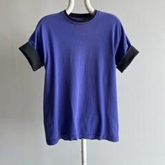 1980s Indigo/Blue/Purple and Black Two Tone Rolled Sleeve Beauty