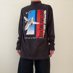 1980s U.S. Space and Rocket Center Mock Neck Long Sleeve Shirt