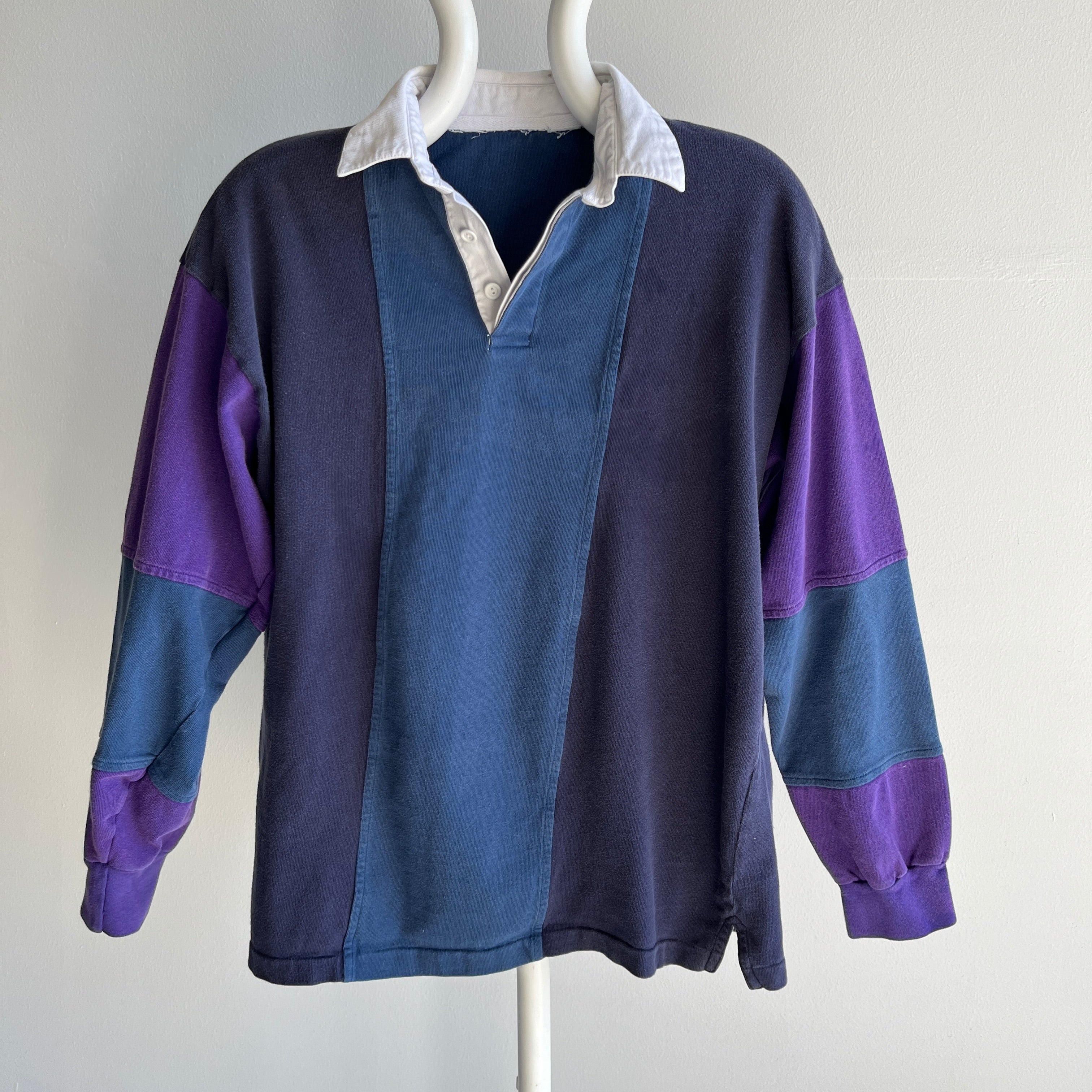 2000s Color Block Worn Out Rugby