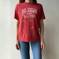 19890s Super Paint Stained and Thin Phil Deckard for Mayor T-Shirt