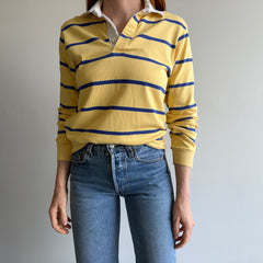 1980s Perfectly Tattered Striped Rugby Shirt by Gant - OMG