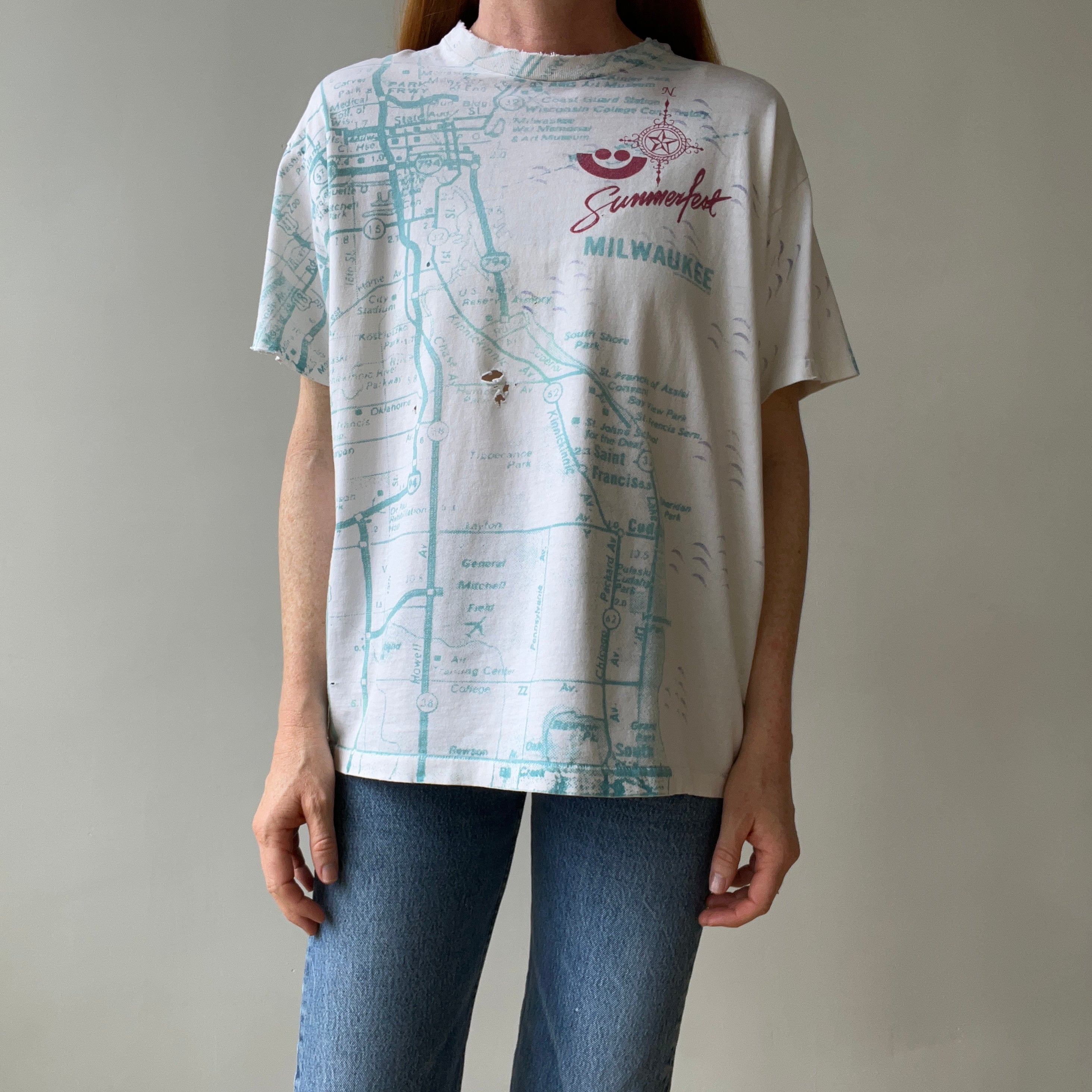 1980s Summer Fest Milwaukee All Over Print T Shirt - Thrashed