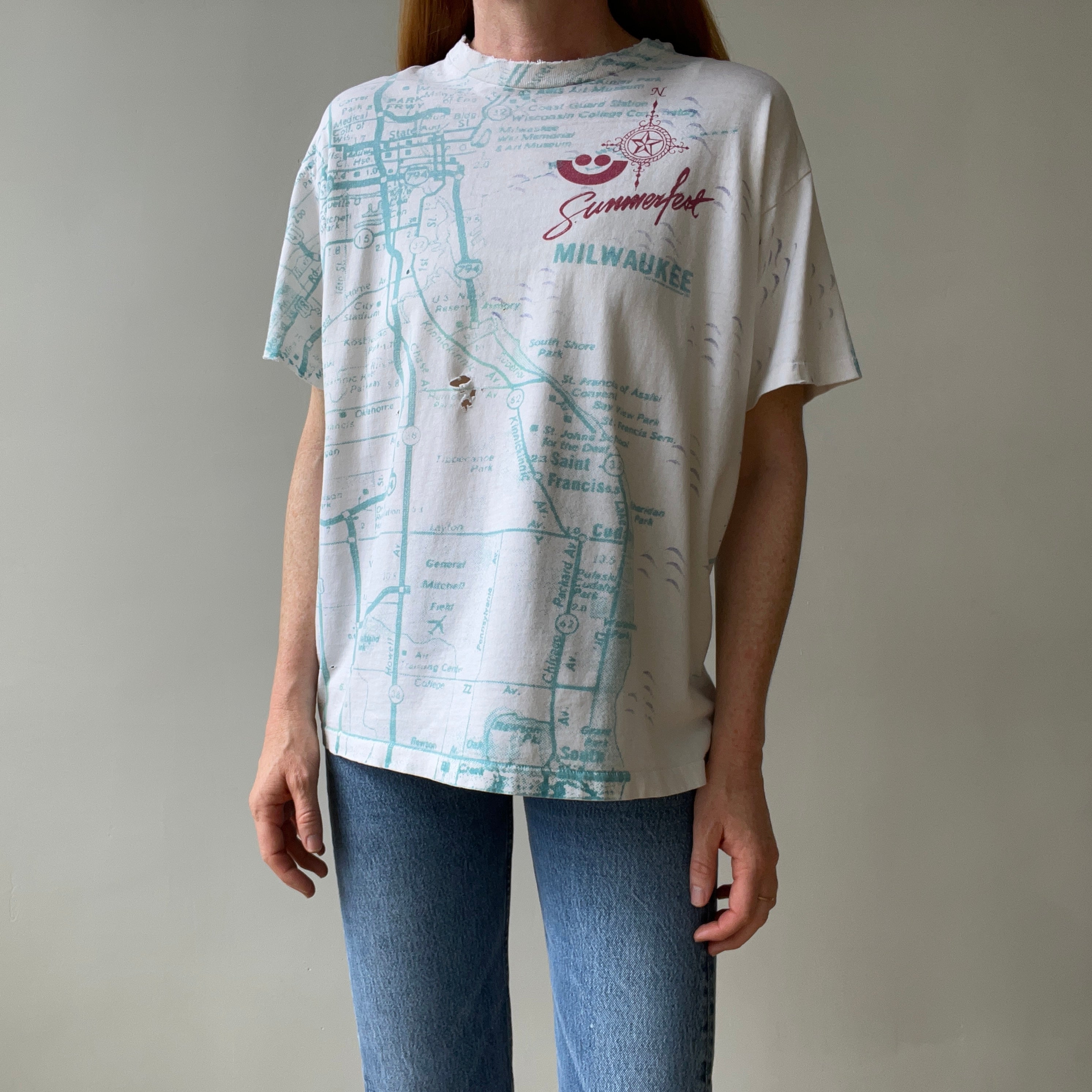 1980s Summer Fest Milwaukee All Over Print T Shirt - Thrashed