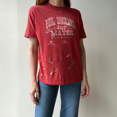 19890s Super Paint Stained and Thin Phil Deckard for Mayor T-Shirt