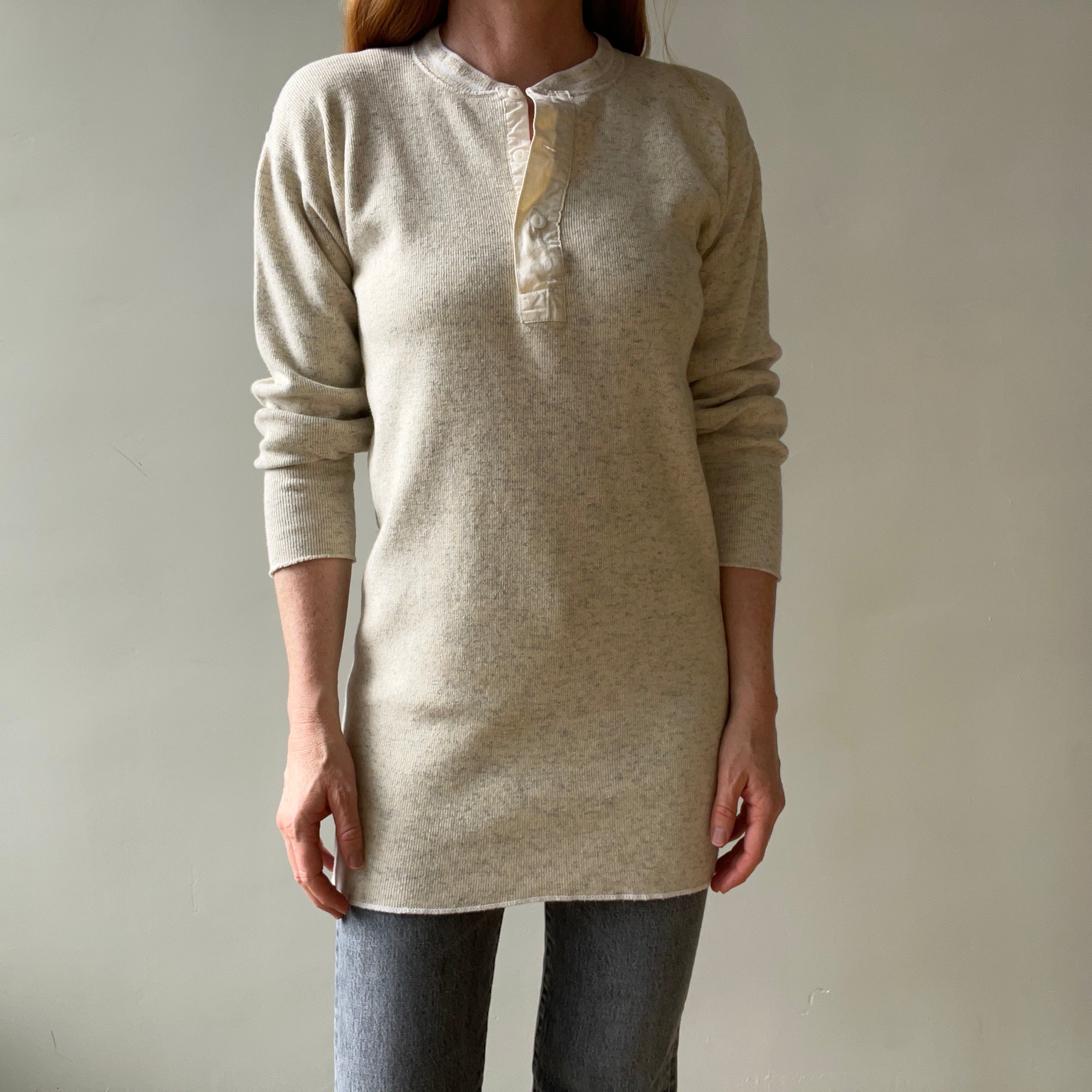 1930s Oatmeal Henley Shirt!!!!!