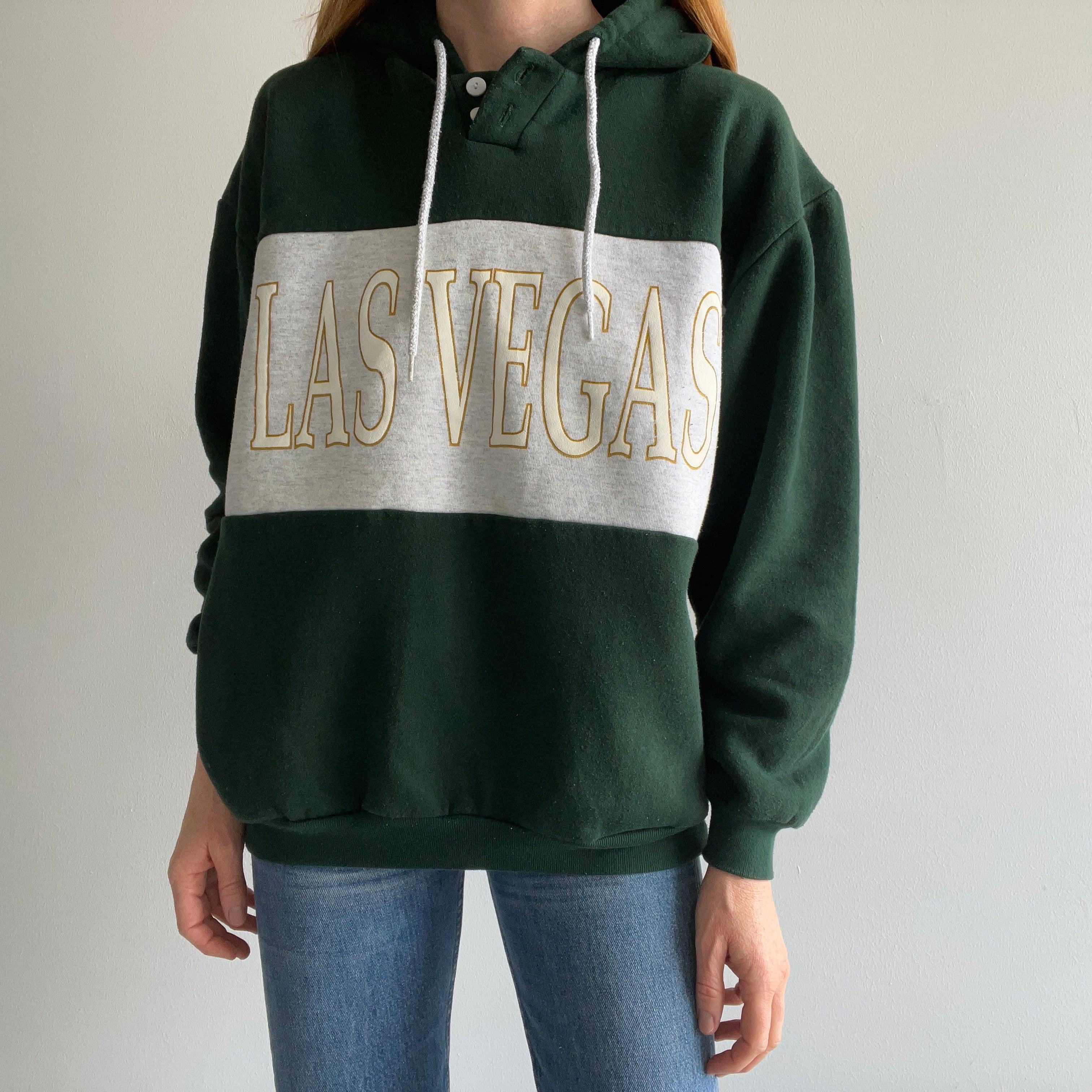 1980/90s Las Vegas Color Block Hoodie