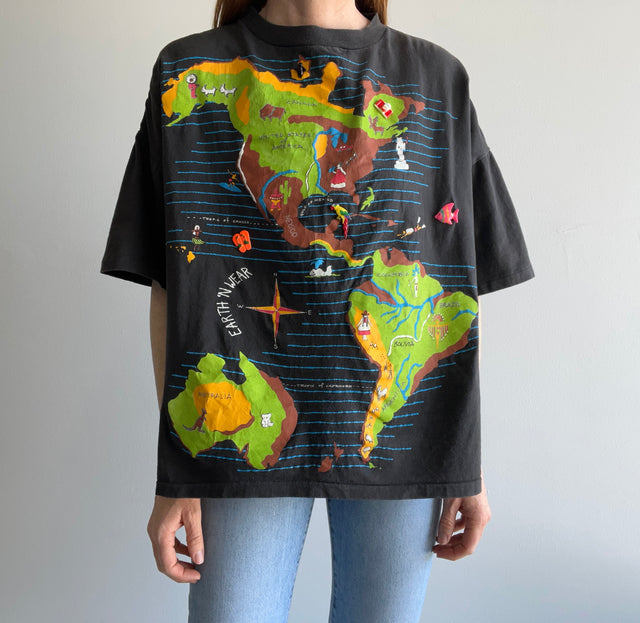 1990 OMFG Earth N Wear INCREDIBLE T_SHIRT WITH CERAMIC? Toggles - WOWOWOW