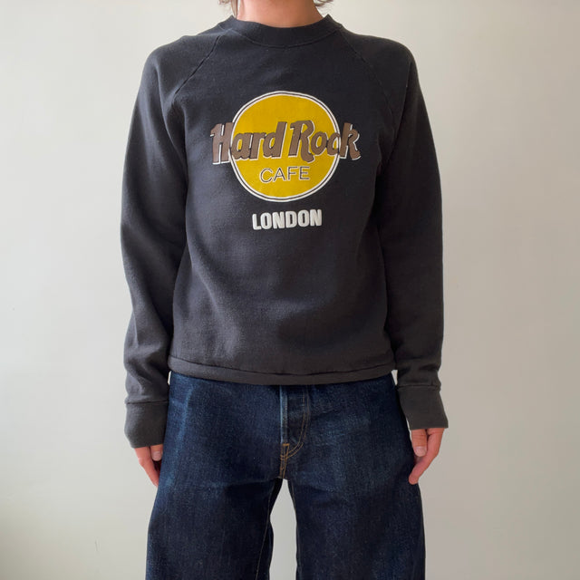1980s Black Hard Rock Cafe London Raglan Sweatshirt