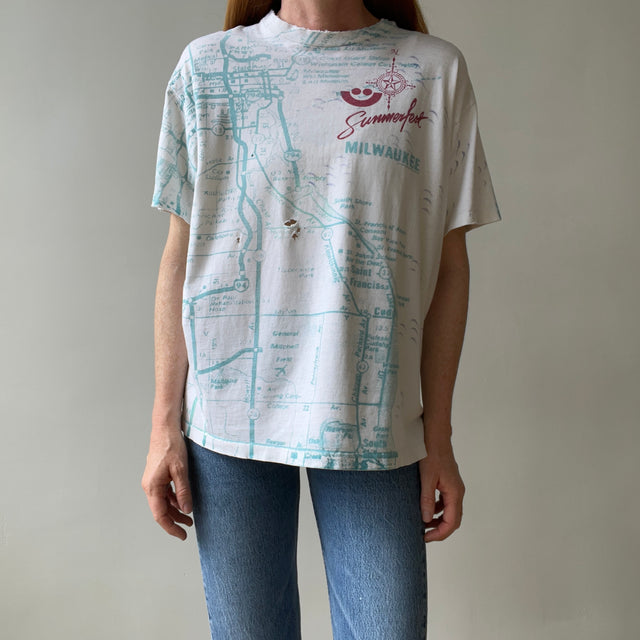 1980s Summer Fest Milwaukee All Over Print T Shirt - Thrashed