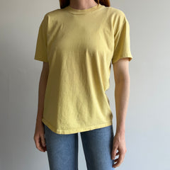 1980s Stained To Utter (Im)Perfection Buttery Rusty Dusty Yellow T-Shirt by Stedman