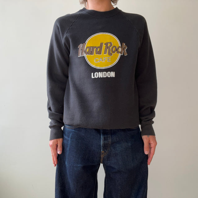 1980s Black Hard Rock Cafe London Raglan Sweatshirt
