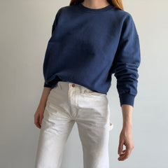 1990s Mostly Cotton Blank Navy Sweatshirt