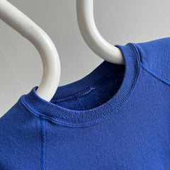 1980s Blank Blue Warm Up Sweatshirt