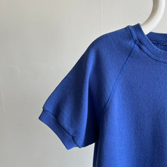 1980s Blank Blue Warm Up Sweatshirt