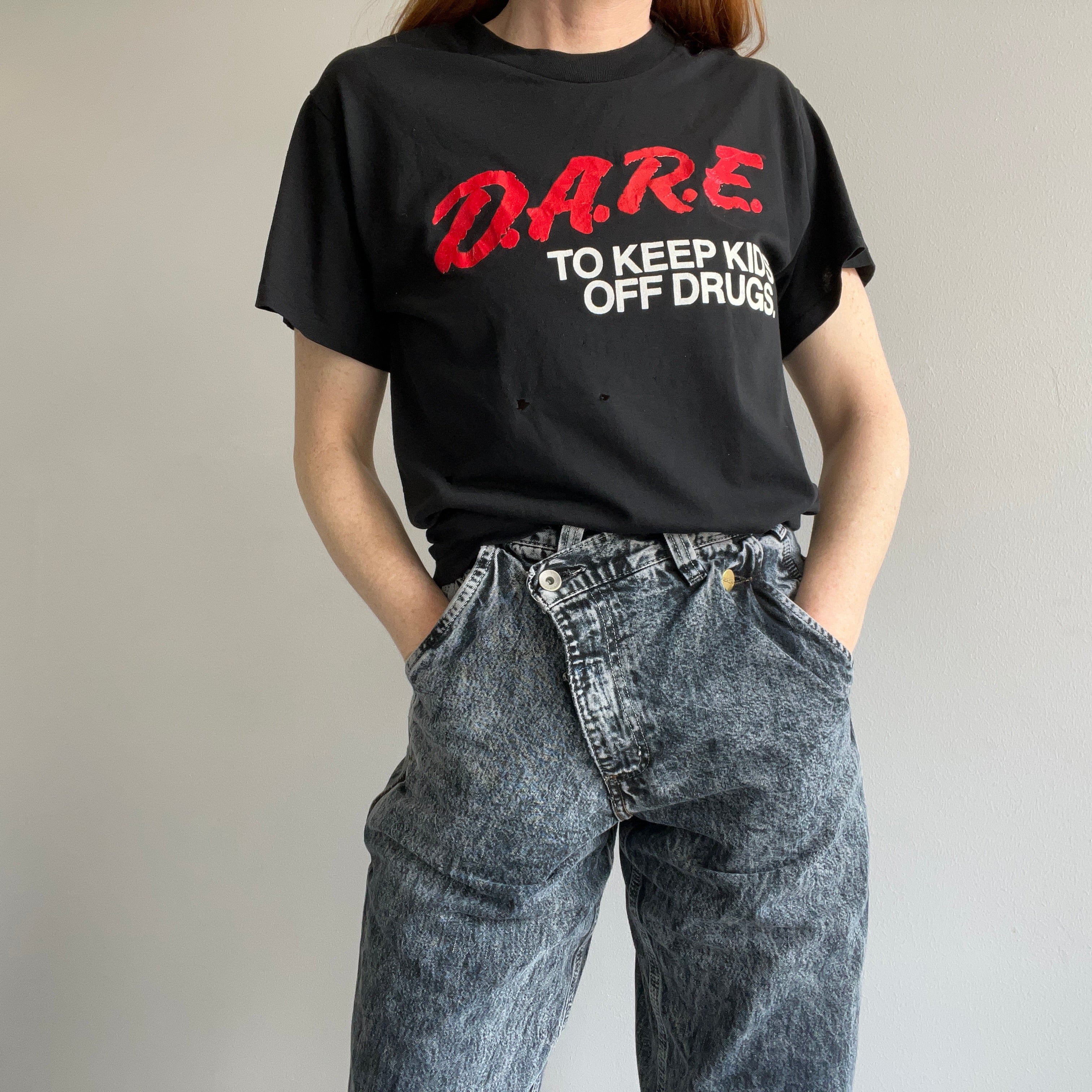 1990s D.A.R.E. T-Shirt with Holes