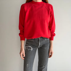1970s Strawberry Red Raglan with Contrast Stitching
