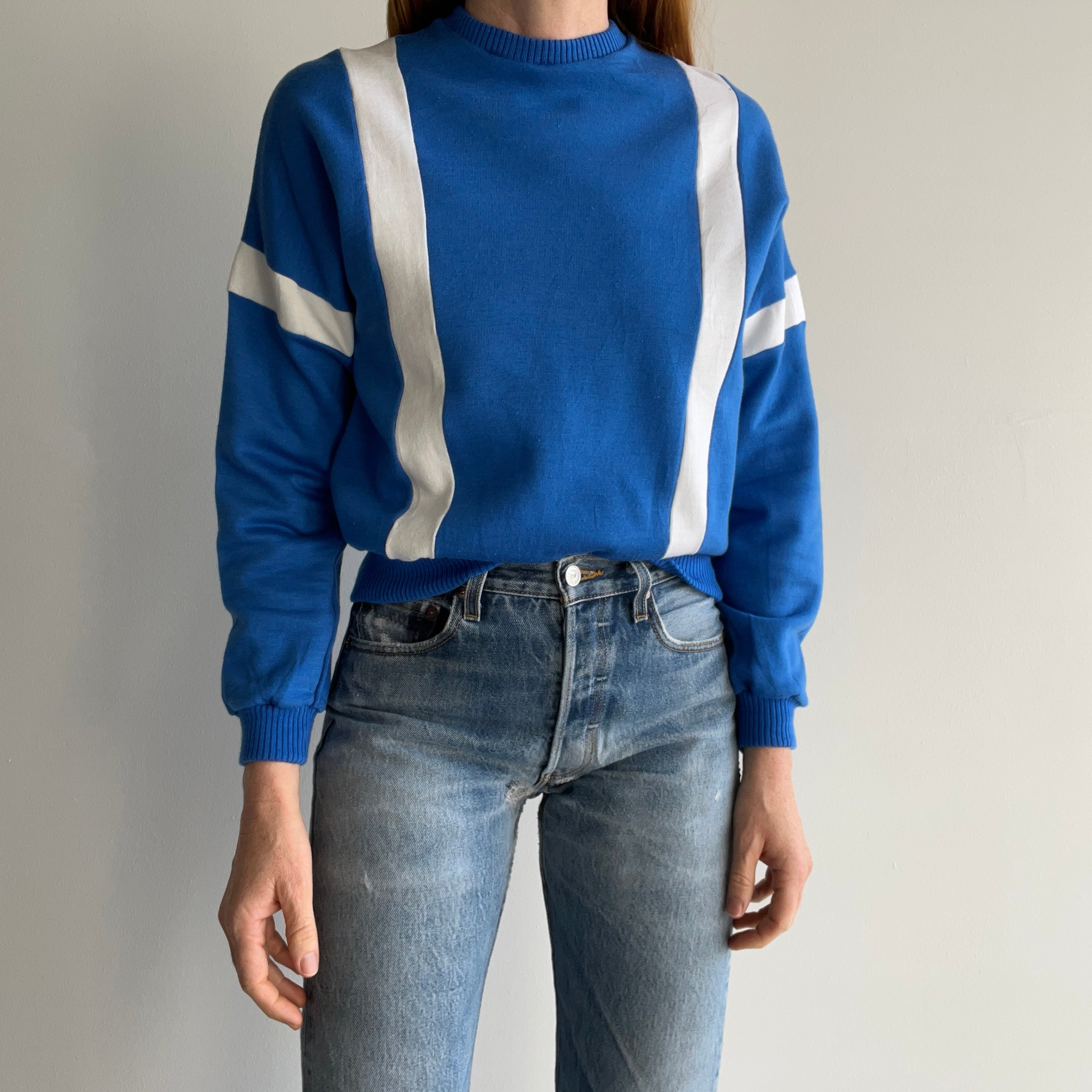 1970s Mod Color Block Sweatshirt - Made in France