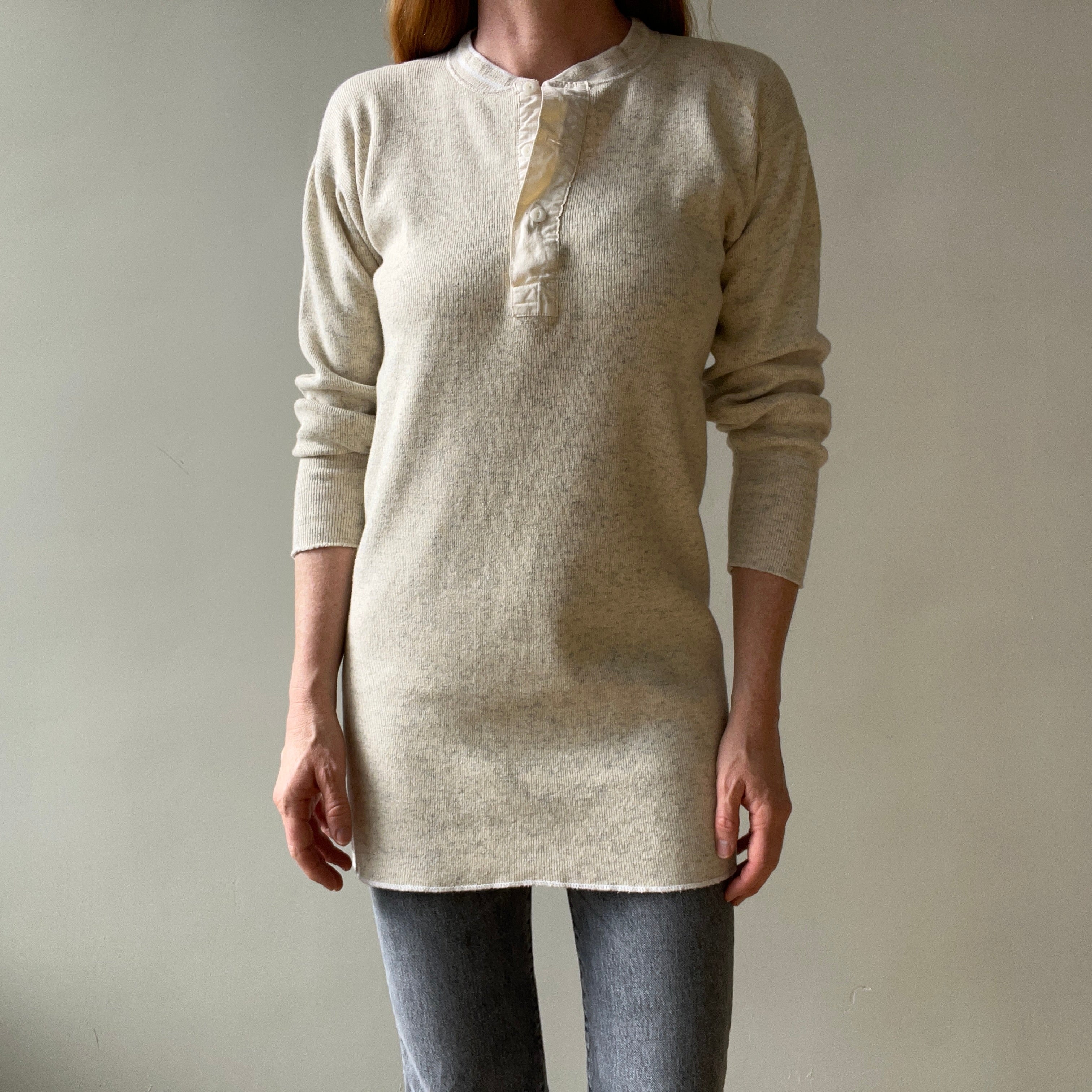 1930s Oatmeal Henley Shirt!!!!!