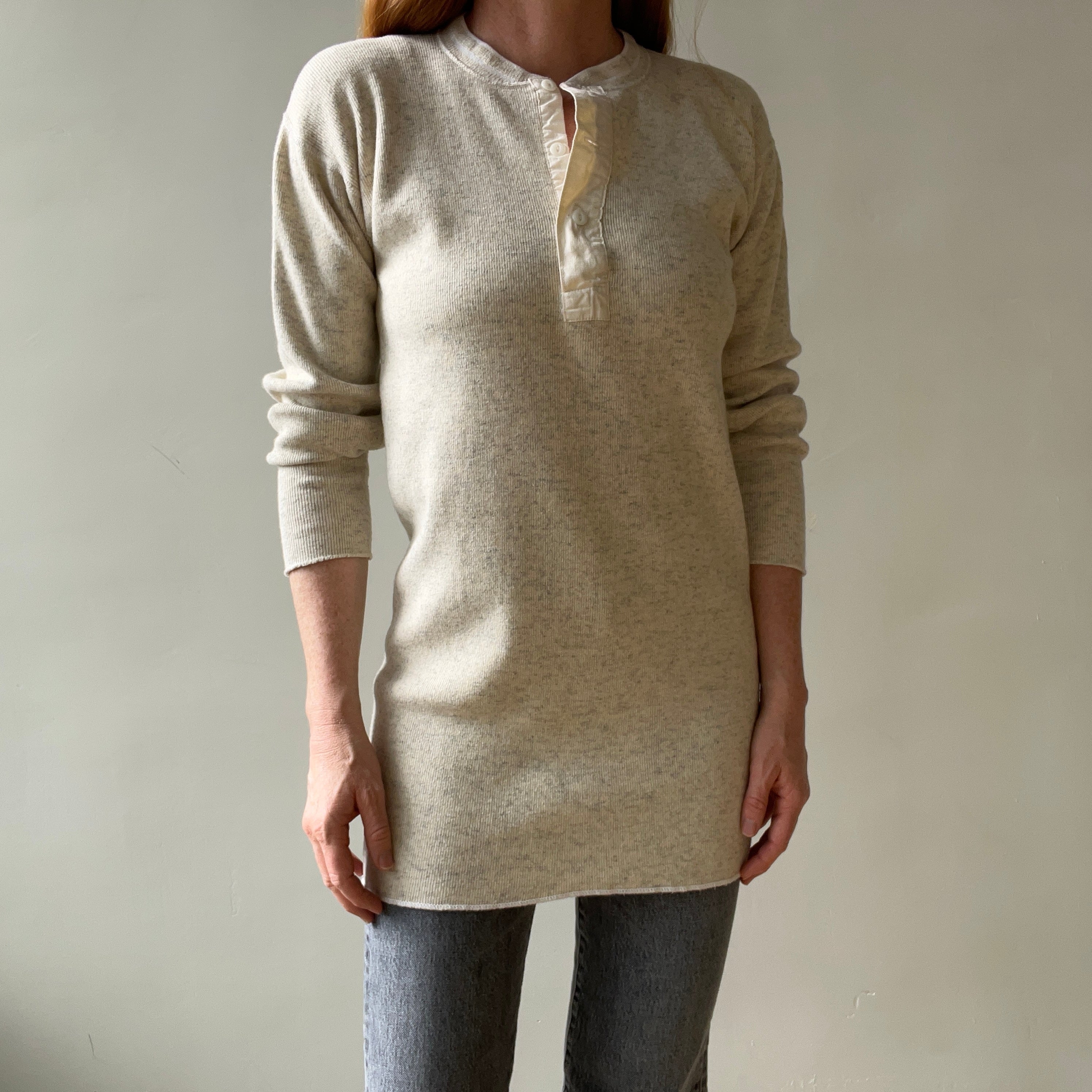 1930s Oatmeal Henley Shirt!!!!!