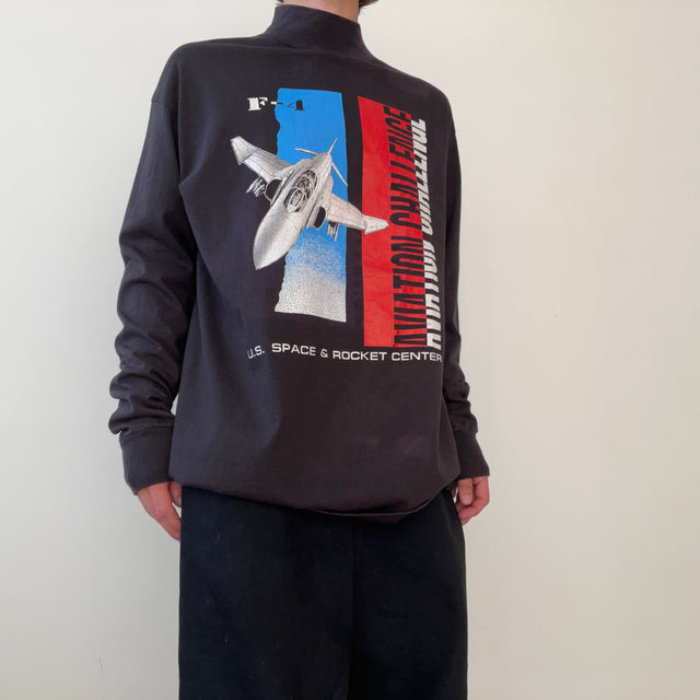 1980s U.S. Space and Rocket Center Mock Neck Long Sleeve Shirt