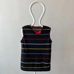 1980s Blank Striped Cut Off T-Shirt