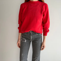 1970s Strawberry Red Raglan with Contrast Stitching