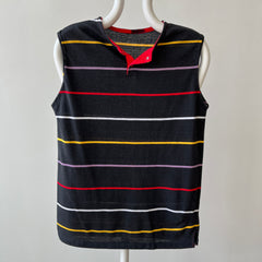 1980s Blank Striped Cut Off T-Shirt