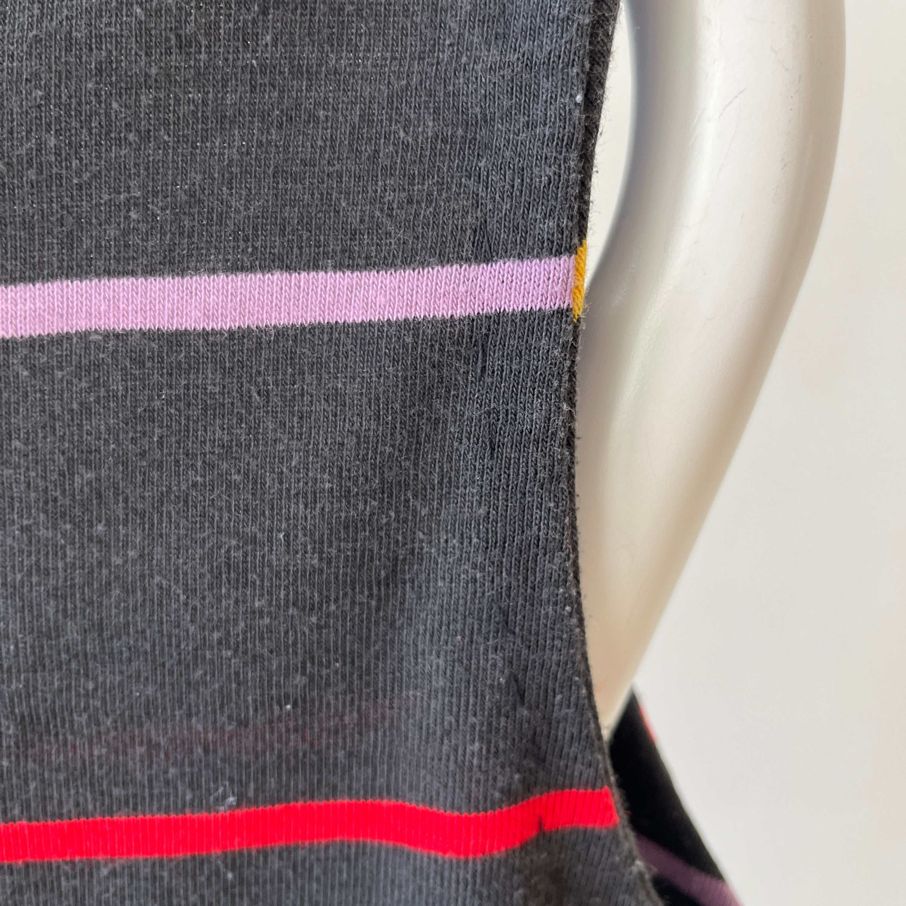 1980s Blank Striped Cut Off T-Shirt