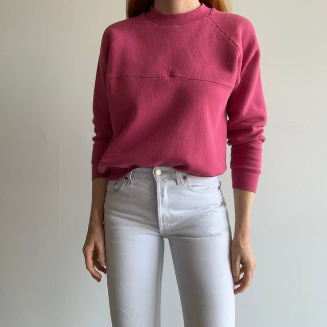 1980s Deep Dusty Rose Pink Mauve FOTL Sample Sweatshirt
