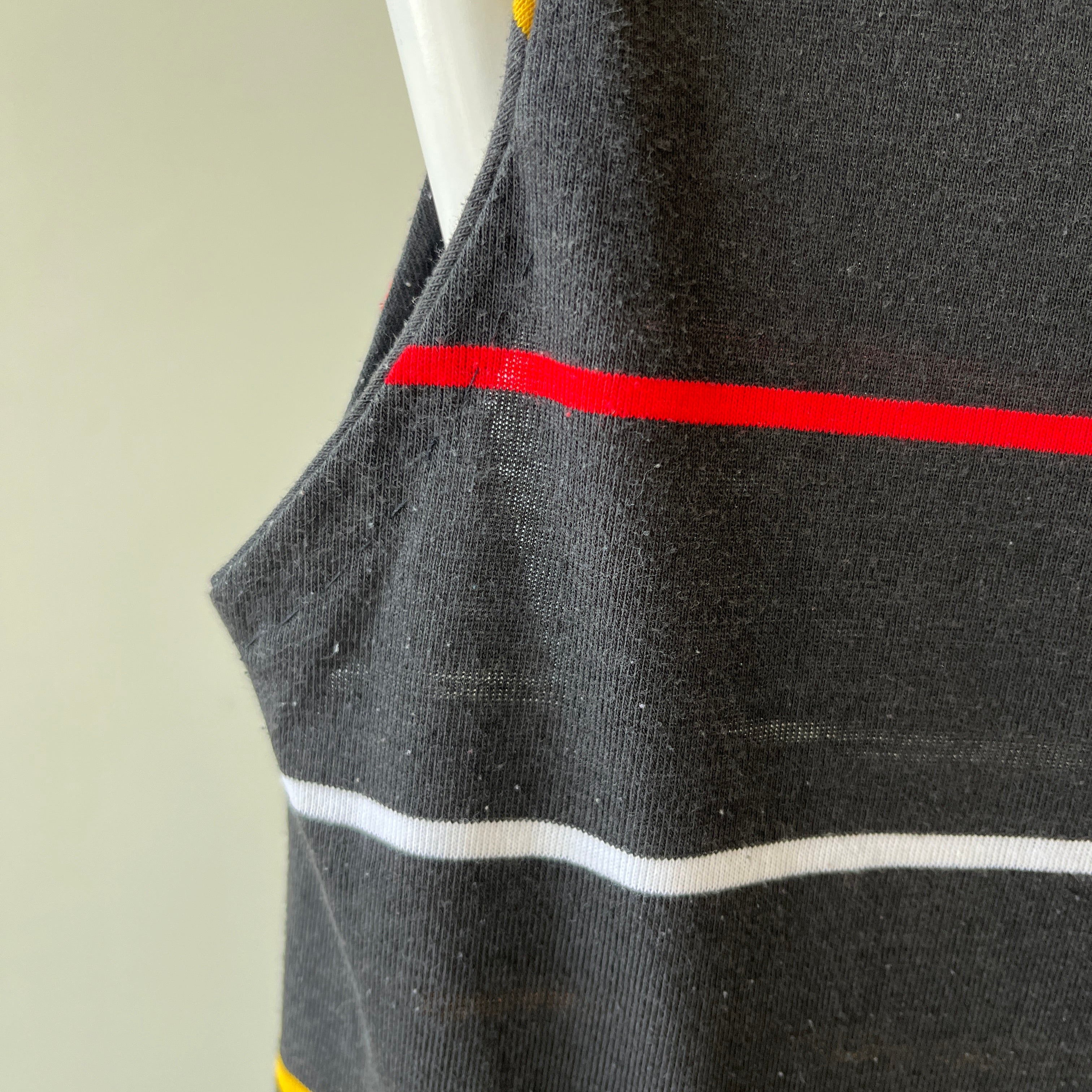 1980s Blank Striped Cut Off T-Shirt