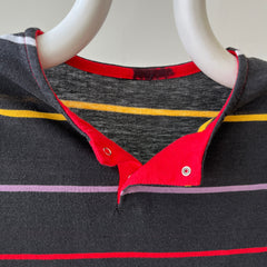 1980s Blank Striped Cut Off T-Shirt