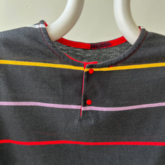 1980s Blank Striped Cut Off T-Shirt