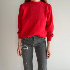 1970s Strawberry Red Raglan with Contrast Stitching