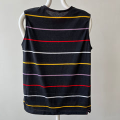 1980s Blank Striped Cut Off T-Shirt