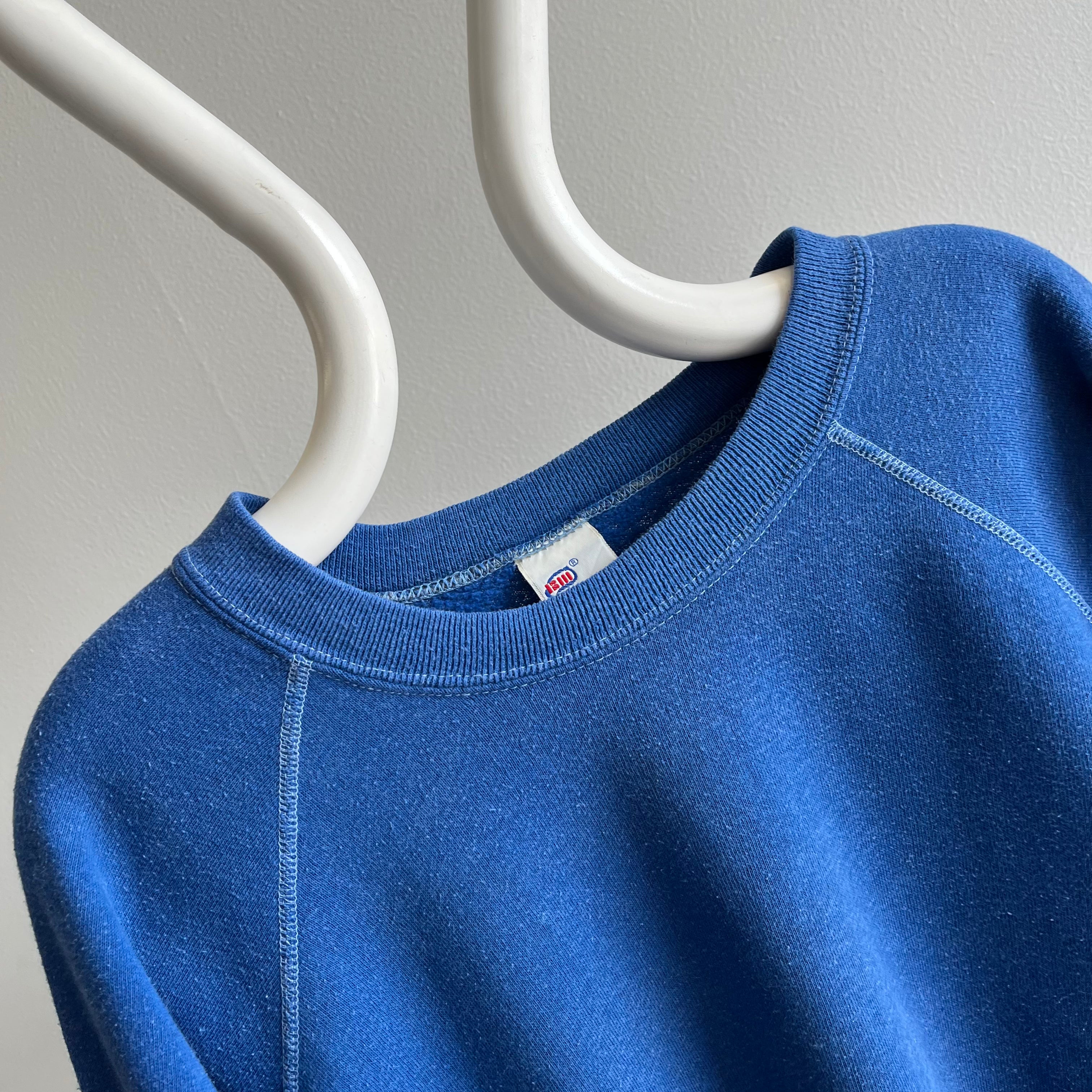 1980s Quiet Luxury at it's Vintage Finest Light Blue Sweatshirt