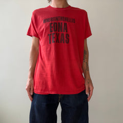 1980s Red Where The Hell Is Edna Texas T Shirt