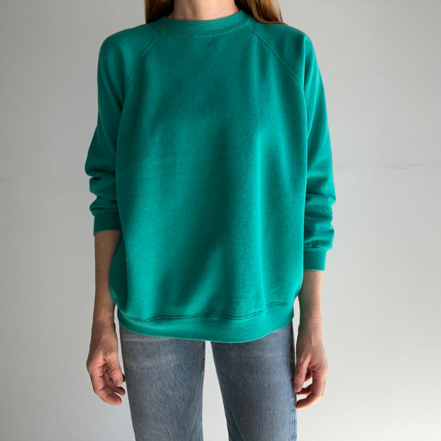 1980/90s Hanes Her Way Lighter Blue/Green Sea Foam Sweatshirt