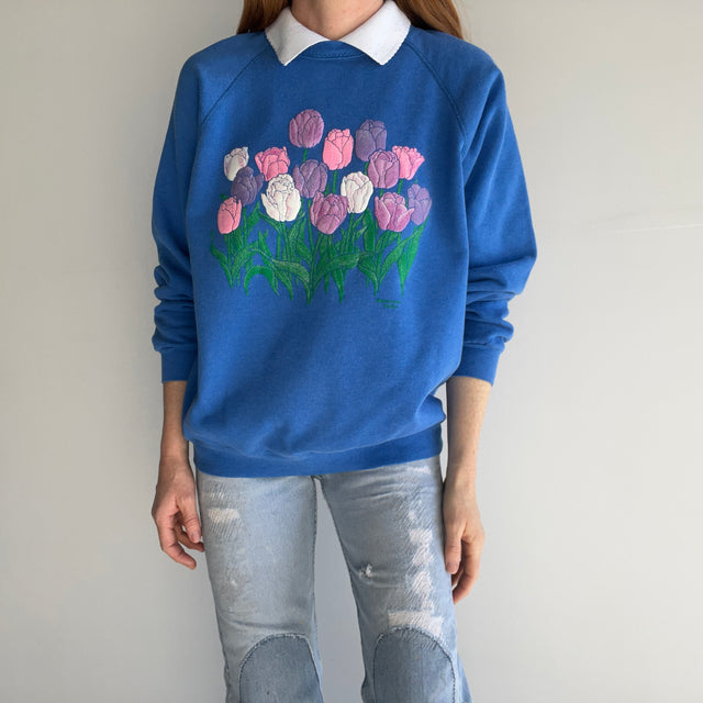 1980s Tulips and a Built In Collar Sweatshirt - Oh My