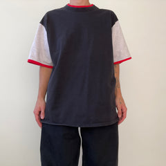 T-shirt teinté de peinture noire vierge des années 00
