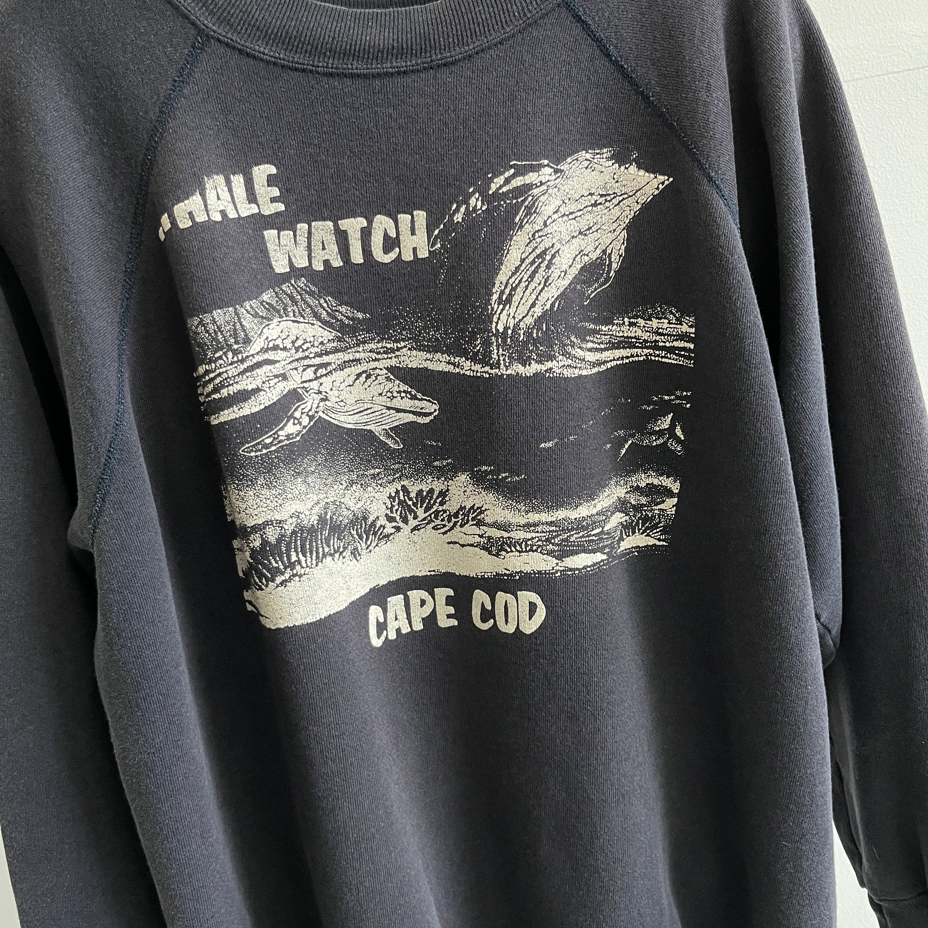 1980s Whale Watching Cape Cod Miss Print Sweatshirt - !!!