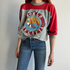 1980s World Regatta Lightweight Thin and Slouchy Color Block Sweatshirt