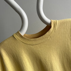 1980s Stained To Utter (Im)Perfection Buttery Rusty Dusty Yellow T-Shirt by Stedman