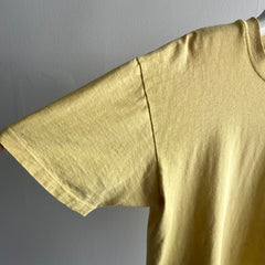 1980s Stained To Utter (Im)Perfection Buttery Rusty Dusty Yellow T-Shirt by Stedman