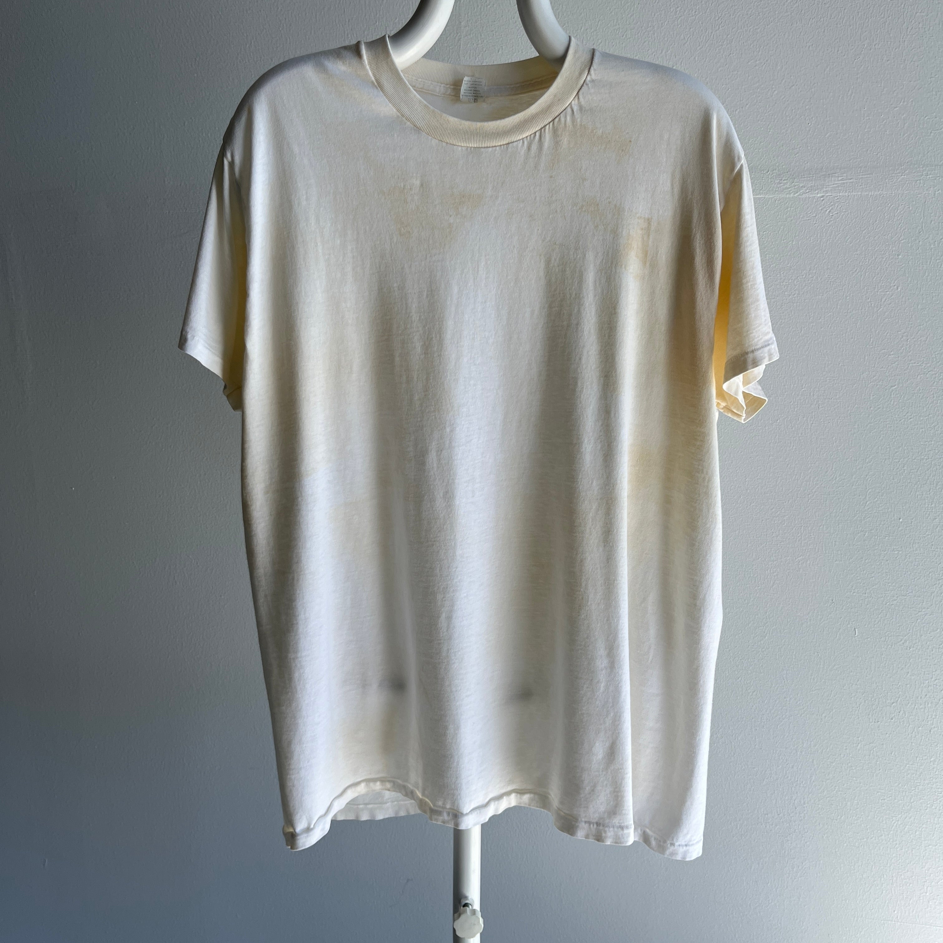 1980s Silky Soft Super Age Stained Blank Formerly White 