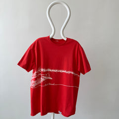 1980s Black Island Wrap Around Perfectly Worn Surf T-Shirt By Crazy Shirt !!!