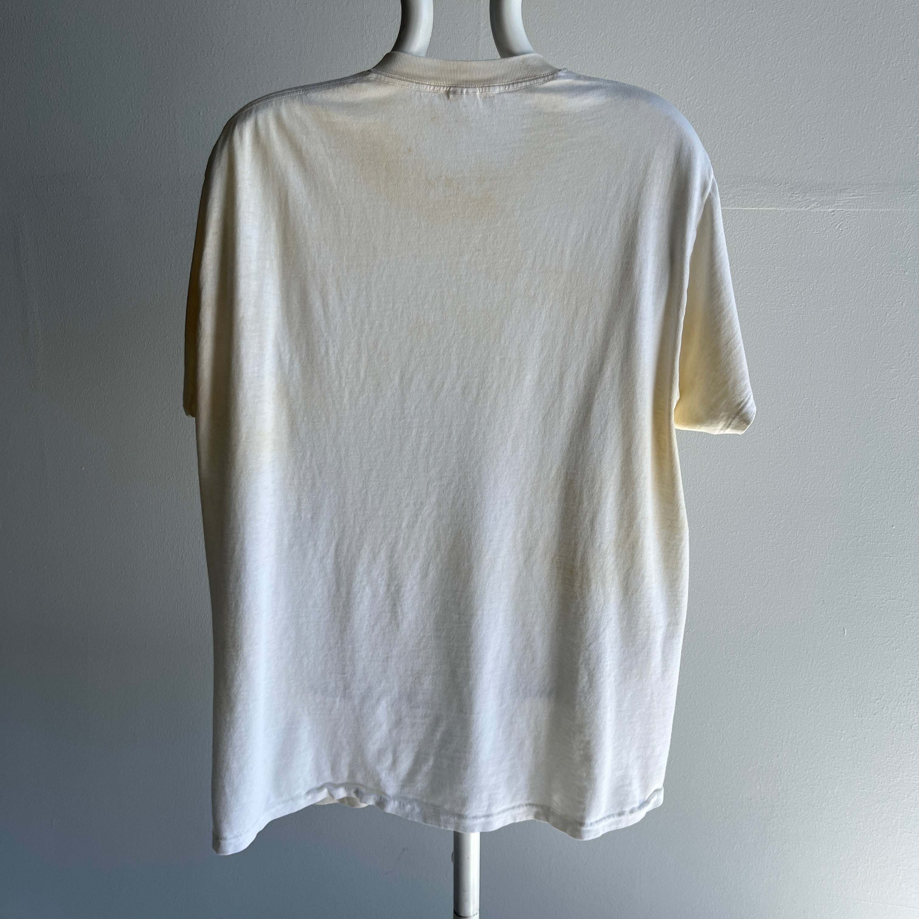1980s Silky Soft Super Age Stained Blank Formerly White 