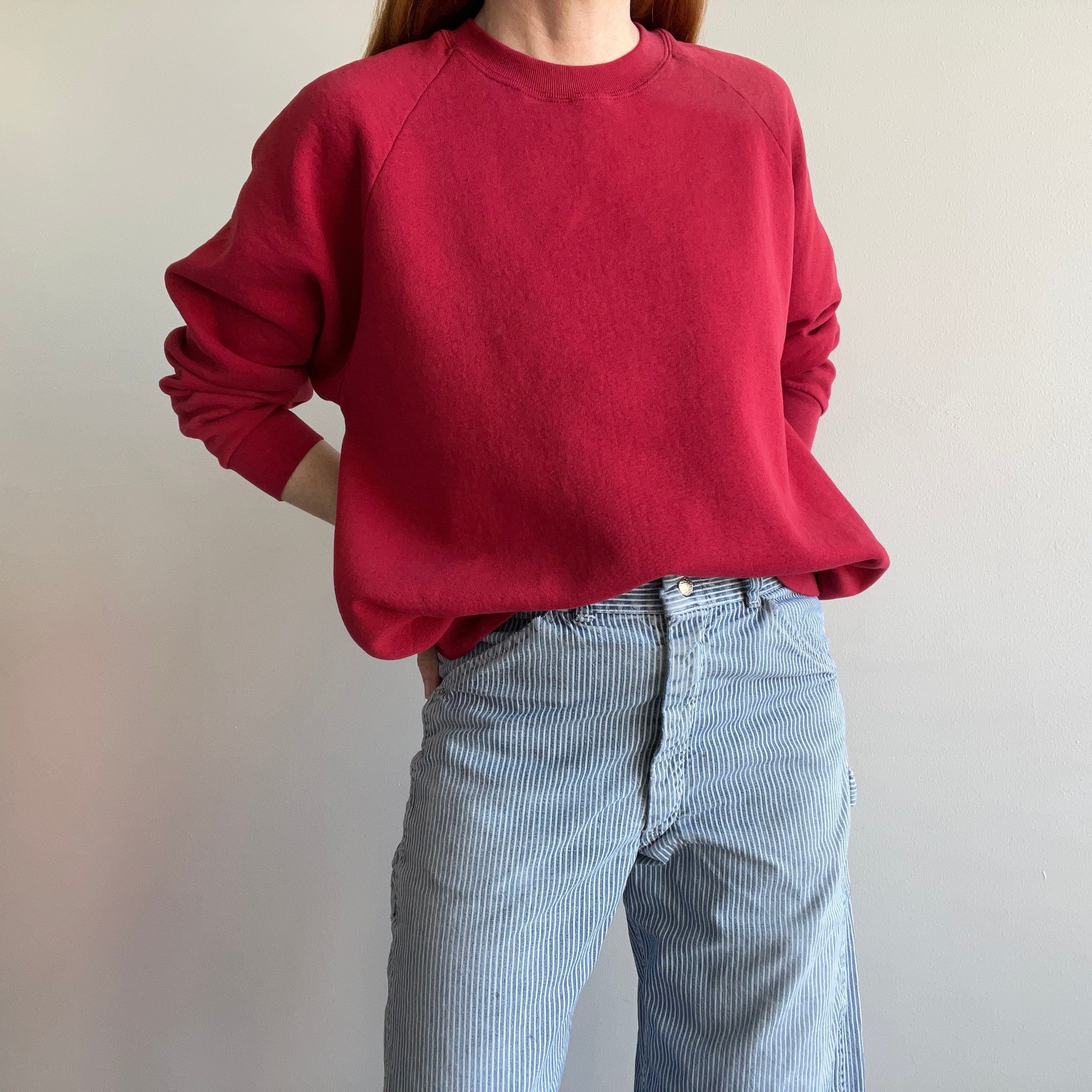 1990s Blank Red Sweatshirt