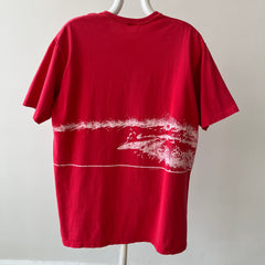 1980s Black Island Wrap Around Perfectly Worn Surf T-Shirt By Crazy Shirt !!!