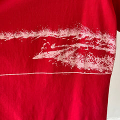 1980s Black Island Wrap Around Perfectly Worn Surf T-Shirt By Crazy Shirt !!!